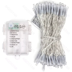 Lampki choinkowe na 3 baterie AA 100LED 10m Ciepłe